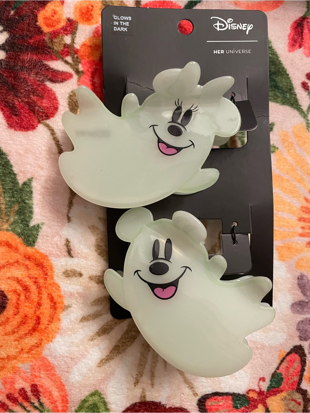 Her Universe mickey and minnie Glow-in-the-Dark Ghost Hair Clips -